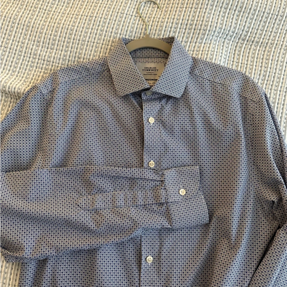 Charles Tyrwhitt Non-Iron Slim Fit Men’s Shirt Blue